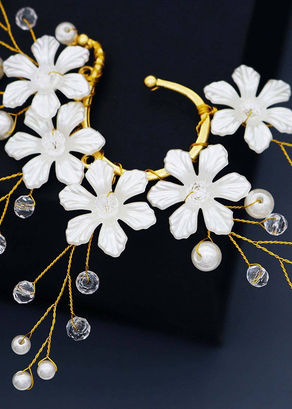 Flower and Pearl Fairy Ear Cuffs  (left ear only)