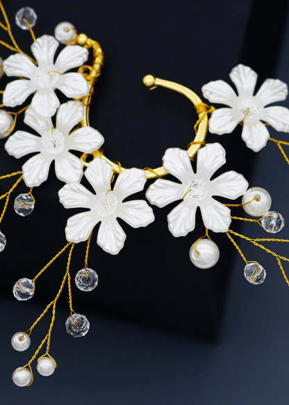 Flower and Pearl Fairy Ear Cuffs  (left ear only)