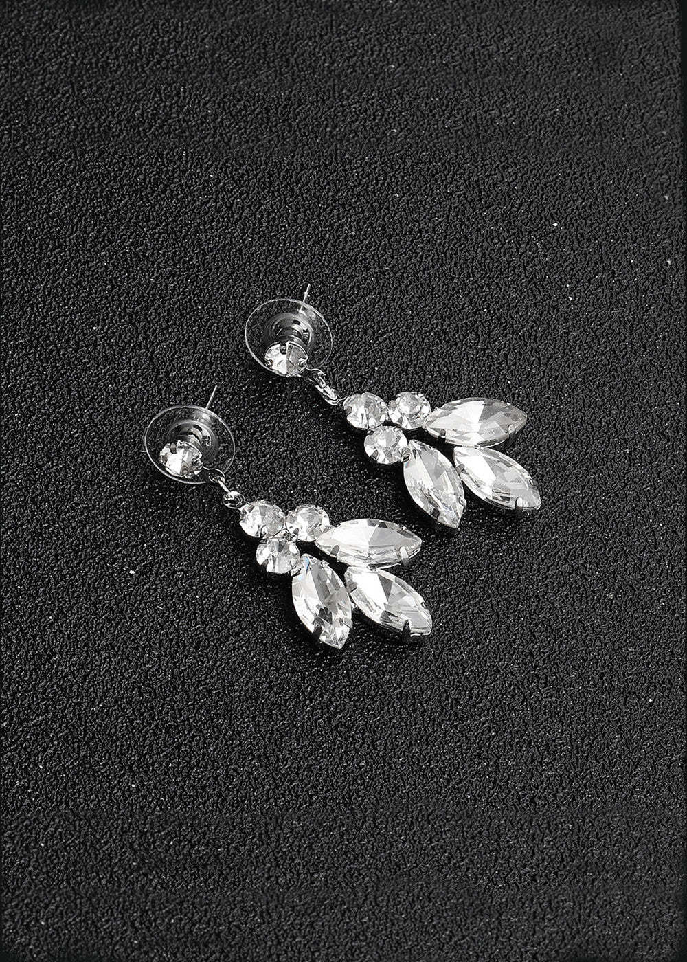 Leafy Cubic Zirconia Necklace and Earring Set