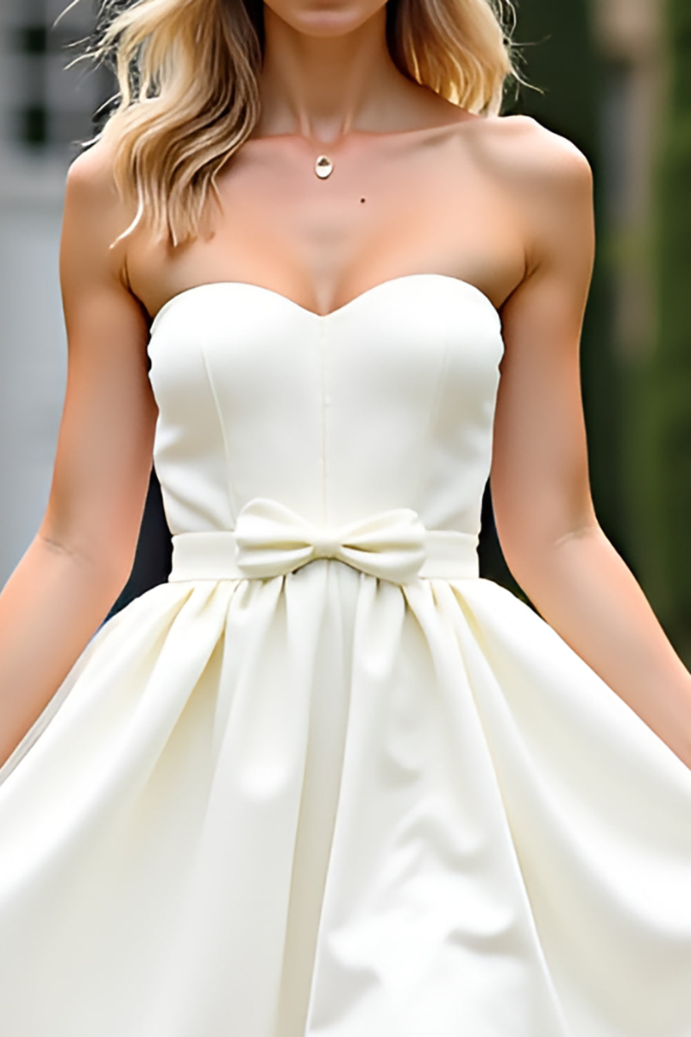 Cute Ivory Sweetheart A Line Short Graduation Dress with Bow