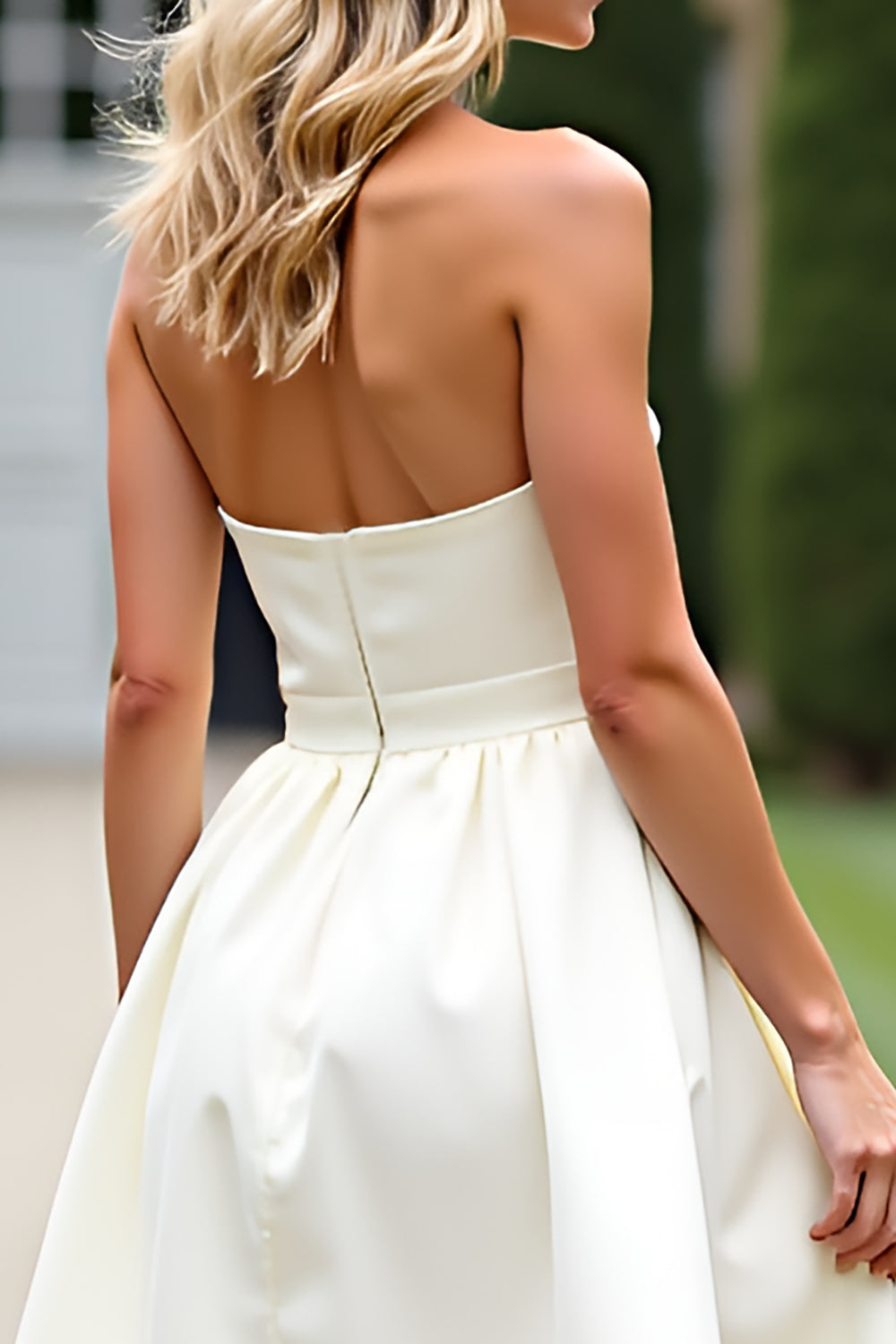 Cute Ivory Sweetheart A Line Short Graduation Dress with Bow