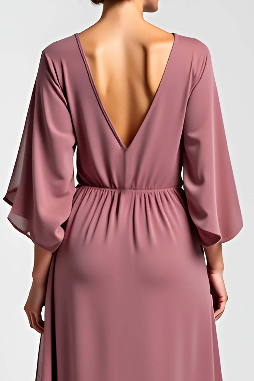 Vintage Mauve Flowy A Line Beaded Mother of the Bride Dress