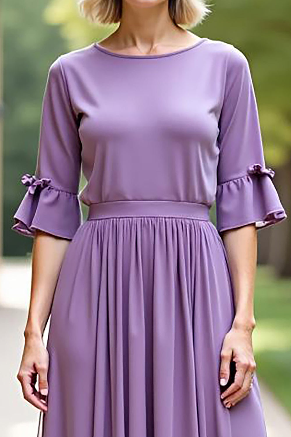Tahiti Long Chiffon A Line Mother of the Bride Dress