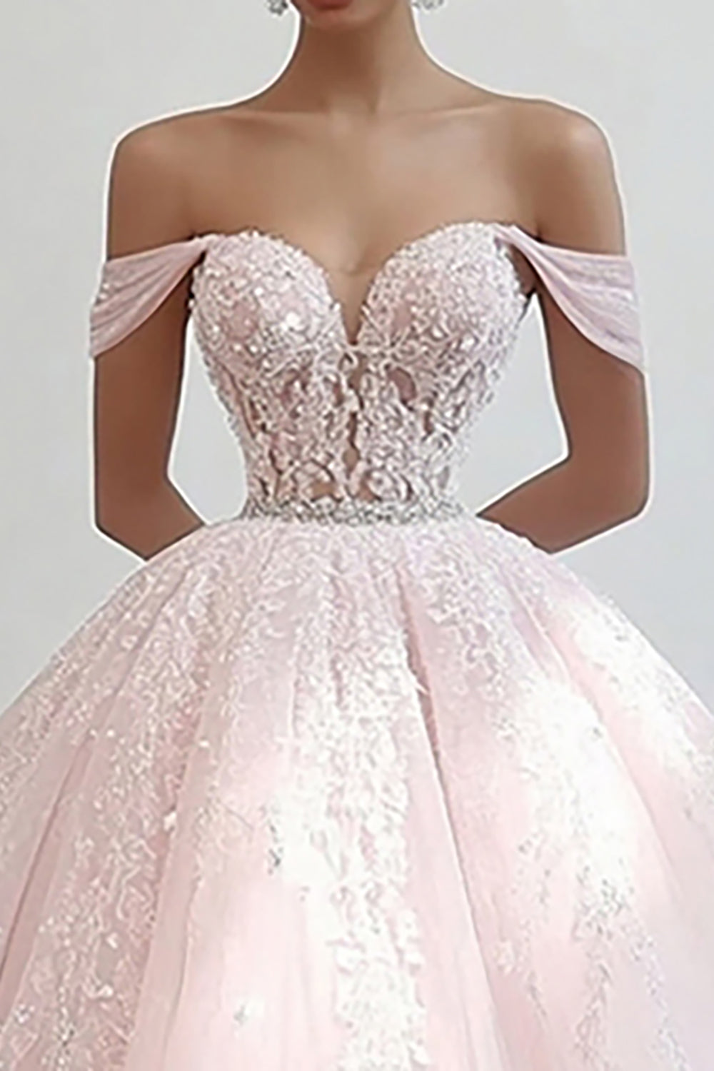 Princess Pink Ball Gown Corset Maxi Tulle Quinceanera Dress with Appliques
