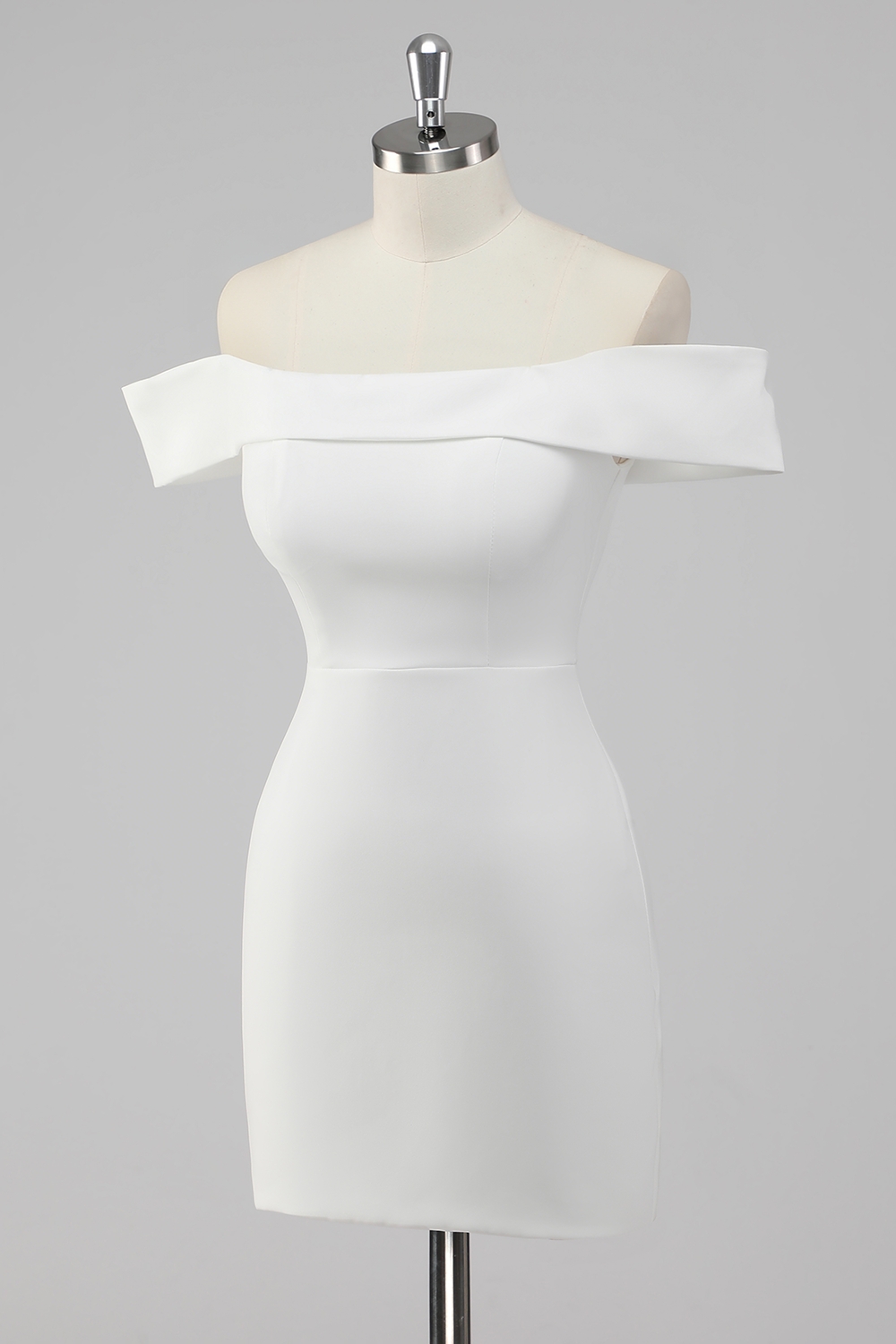 White Off The Shoulder Bodycon Mini Graduation Dress
