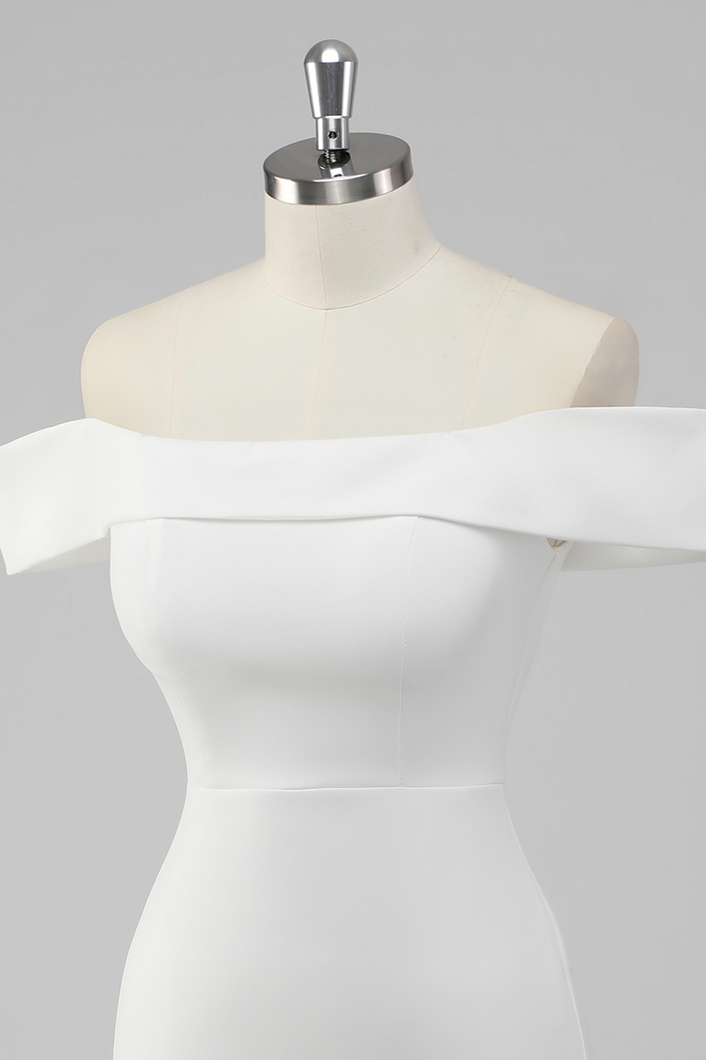 White Off The Shoulder Bodycon Mini Graduation Dress