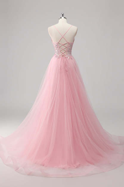 Saprkly Green Sequin A Line Lace Up Back Maxi Prom Dress