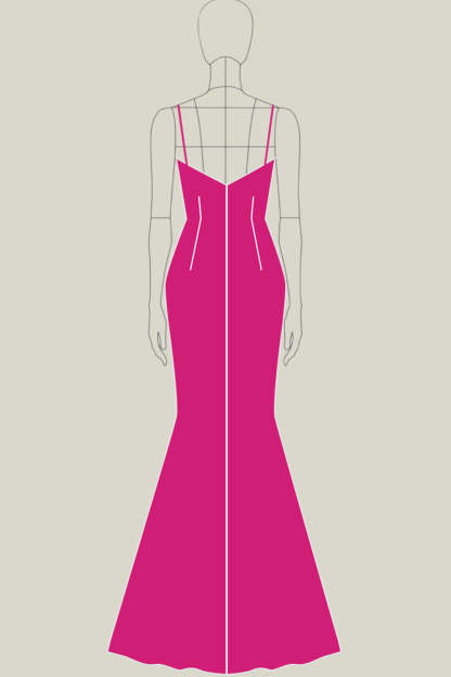Fuchsia Lace Mermaid Spaghetti Straps Long Formal Dress with Slit