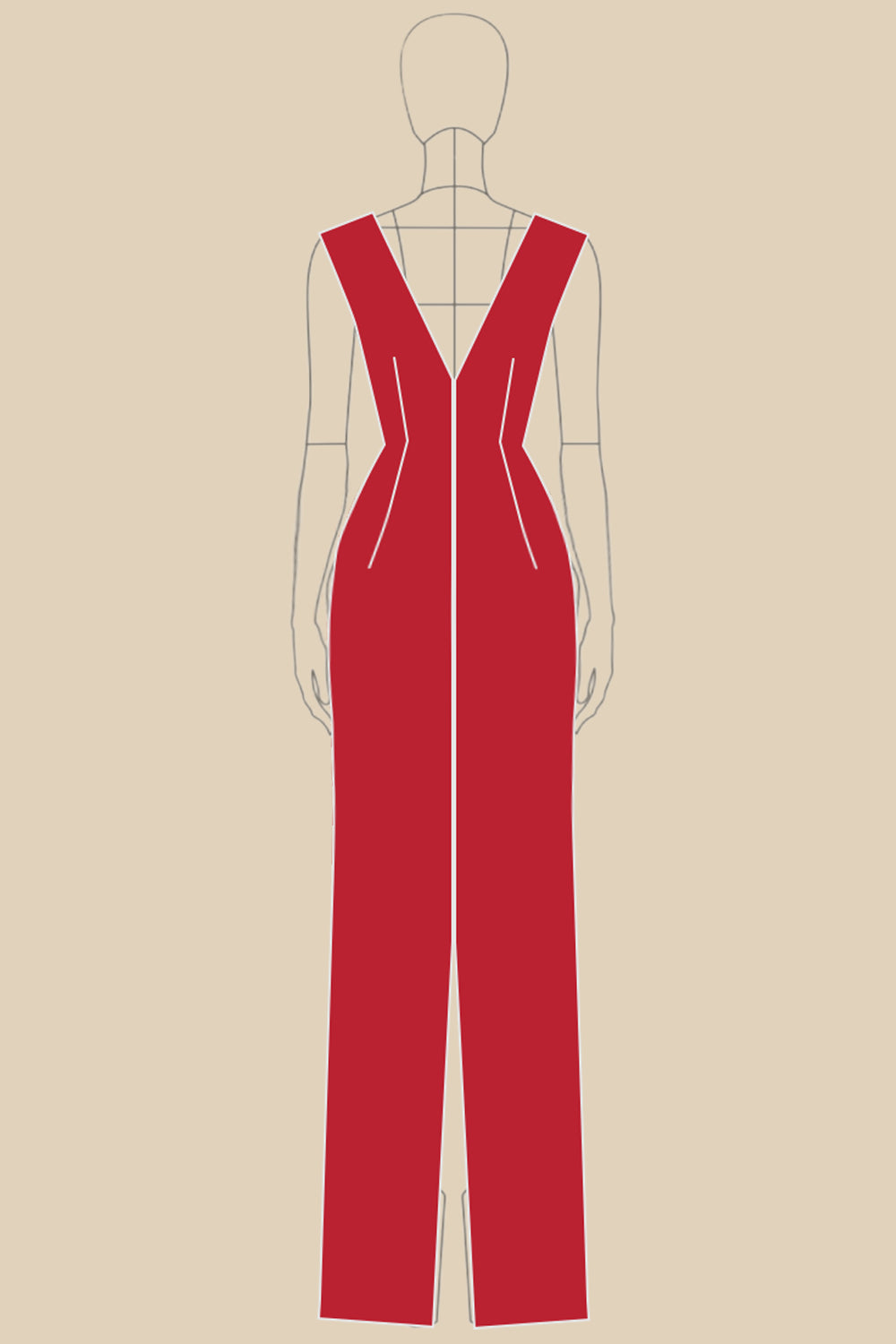 Elegant Red Sheath V-Neck Long Formal Dress