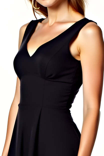 Black V Neck A Line Short Graduation Dress