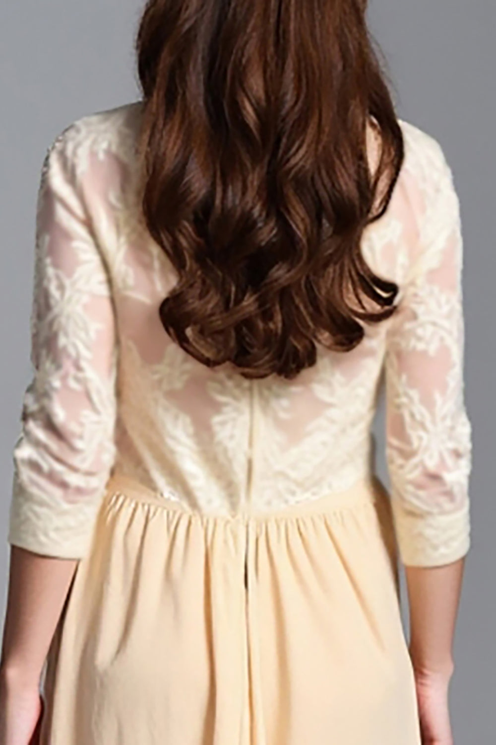 Champagne Half Sleeve Embroidered A Line Mother of the Bride Dress