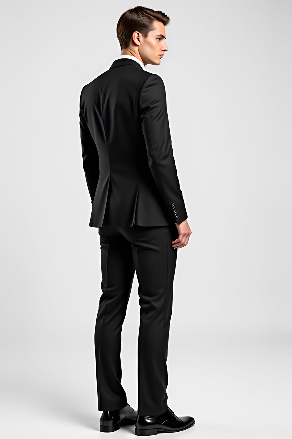 Black Notch Lapel One Button 2 Piece Formal Men Suits