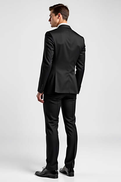 Black Notch Lapel One Button 2 Piece Formal Men Suits