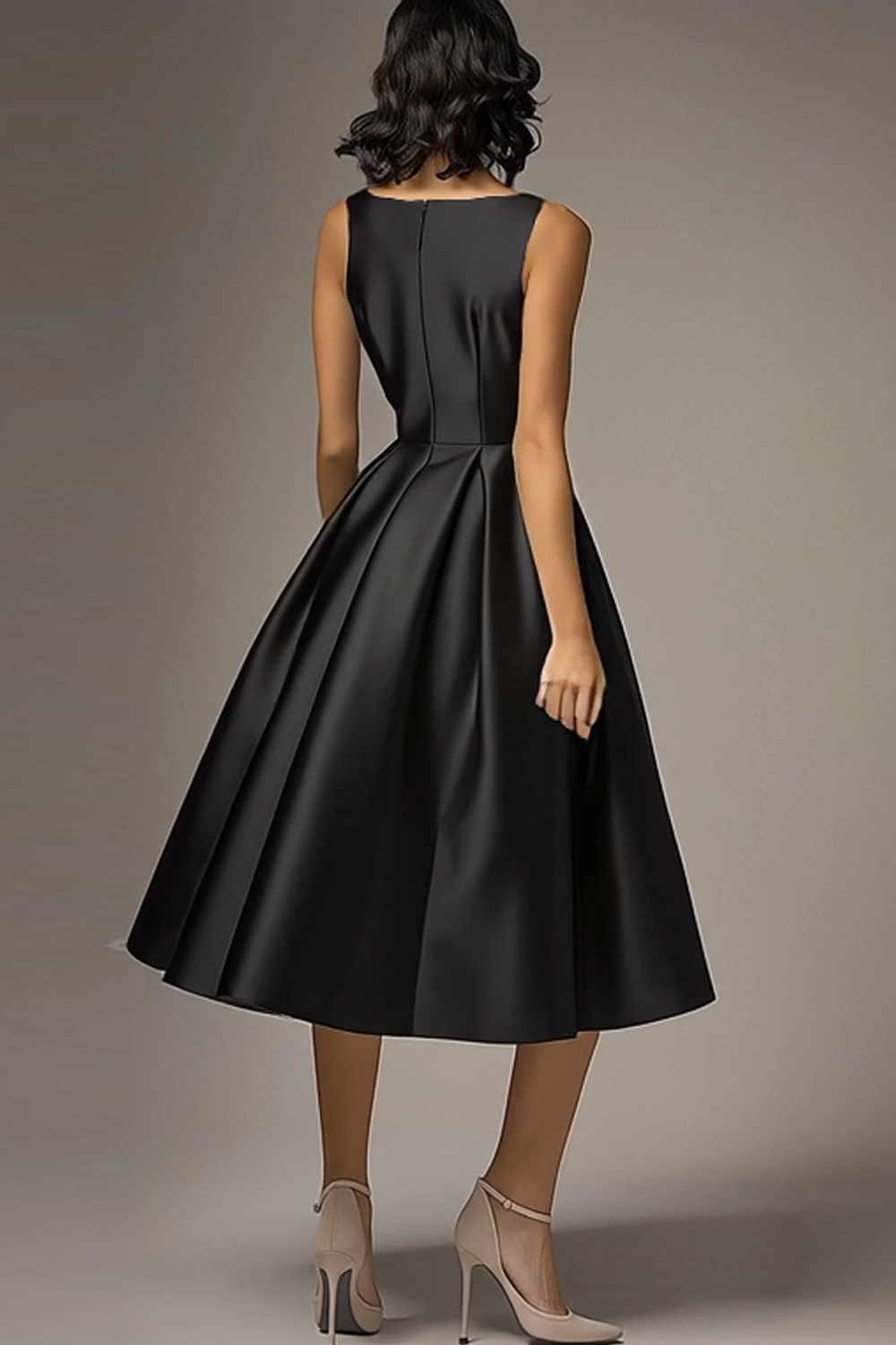 Simple Black A Line Knee-Length Formal Dress