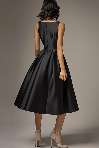 Simple Black A Line Knee-Length Formal Dress