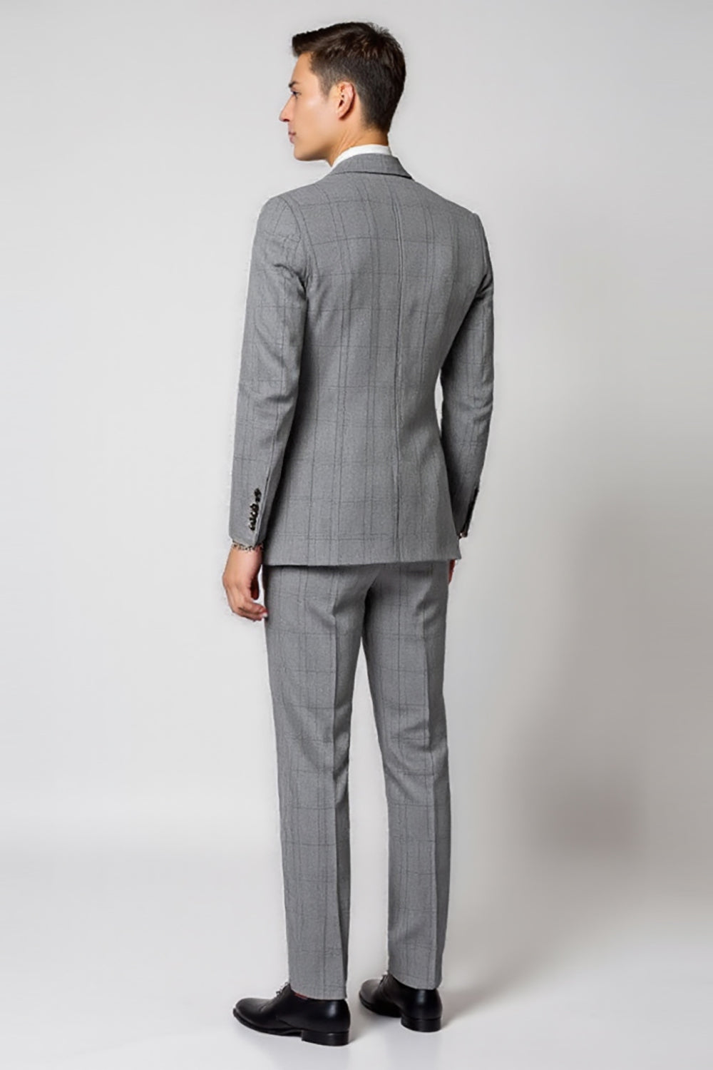 Grey Notched Lapel 3 Piece Single Breasted Men's Formal Suits