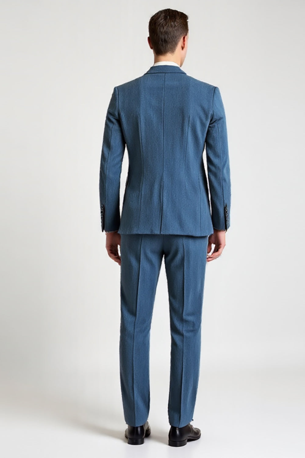 3 Piece Notched Lapel Single Breasted Blue Men's Formal Suits