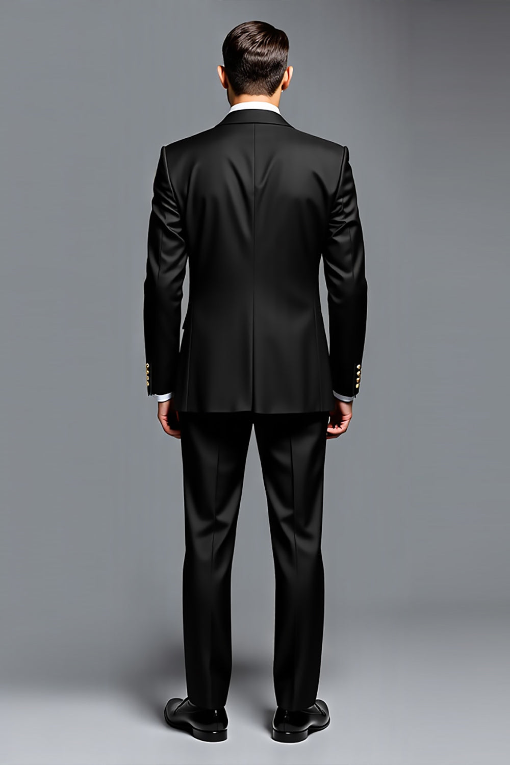 Black 2 Piece Notched Lapel Single Breasted Men's Prom Suits
