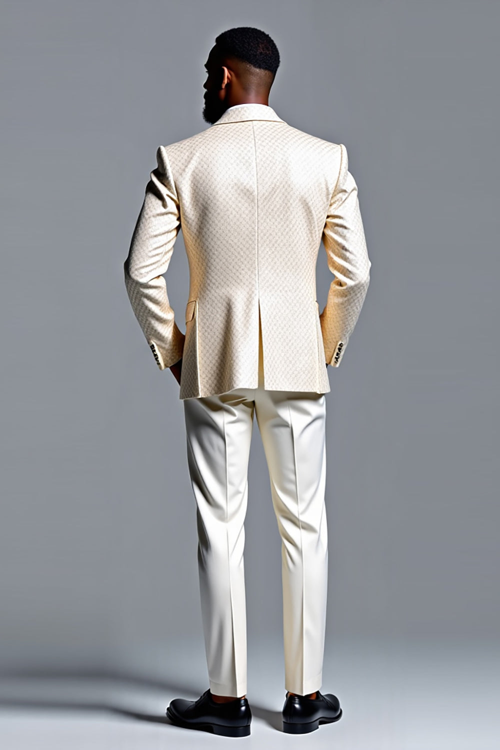 Ivory 2 Piece Notched Laple Single Breasted Men's Prom Suits