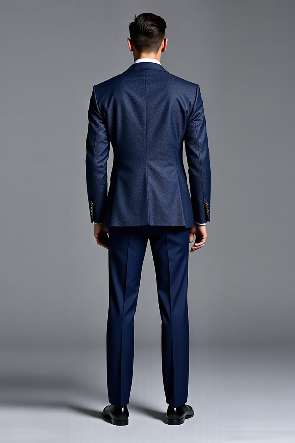 Navy 2 Pieces Single Breasted Notched Lapel Prom Suits