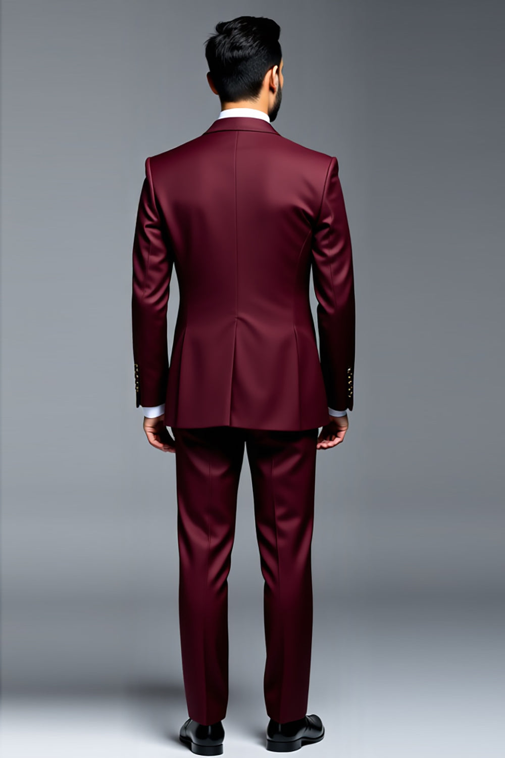 Burgundy 2 Piece Double Breasted Notched Lapel Men's Prom Suits