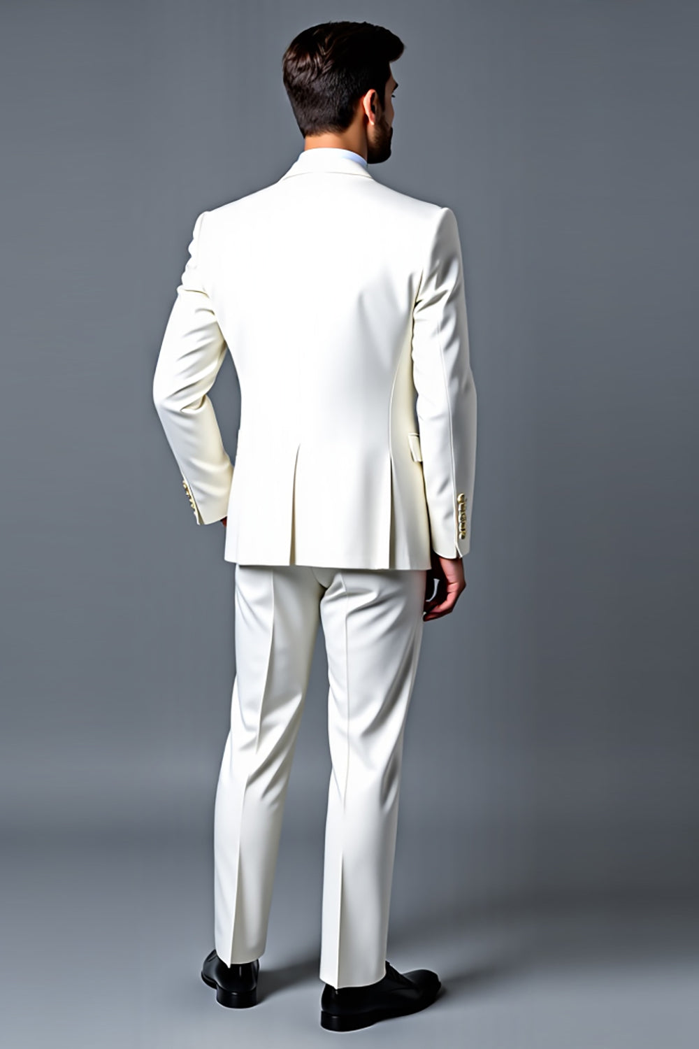 Classic White Slim Fit Single Breasted 3 Piece Notched Lapel Men's Suit