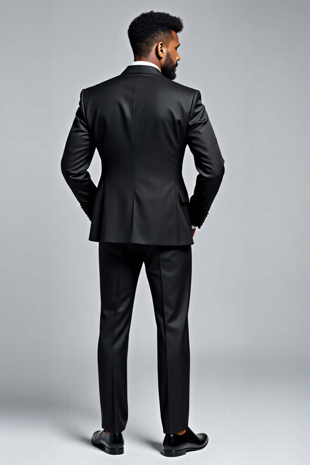Black Slim Fit 2 Piece Notched Lapel Men's Suit