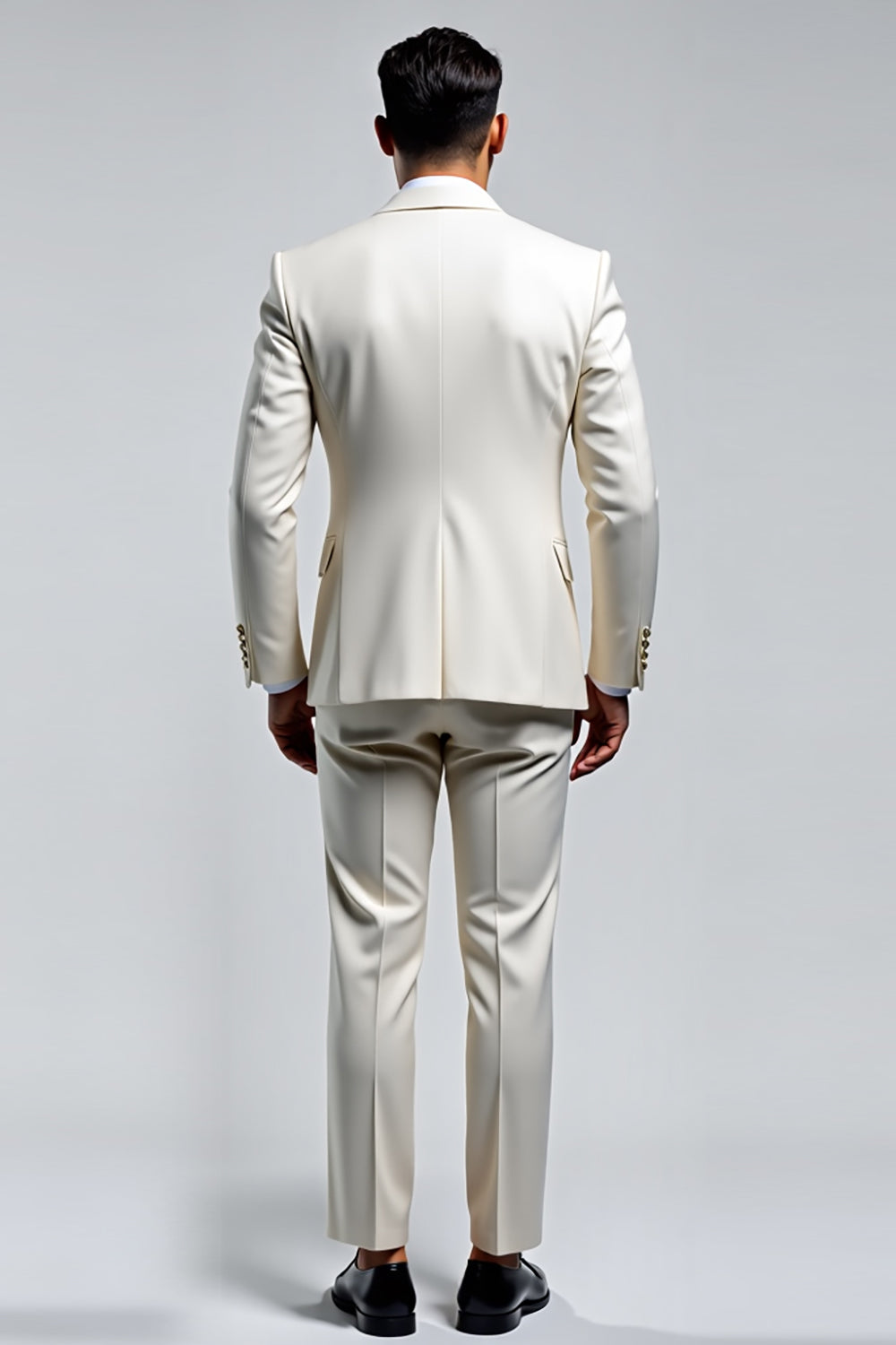 Men's Lvory Single Breasted 3 Piece Peak Lapel Prom Suits