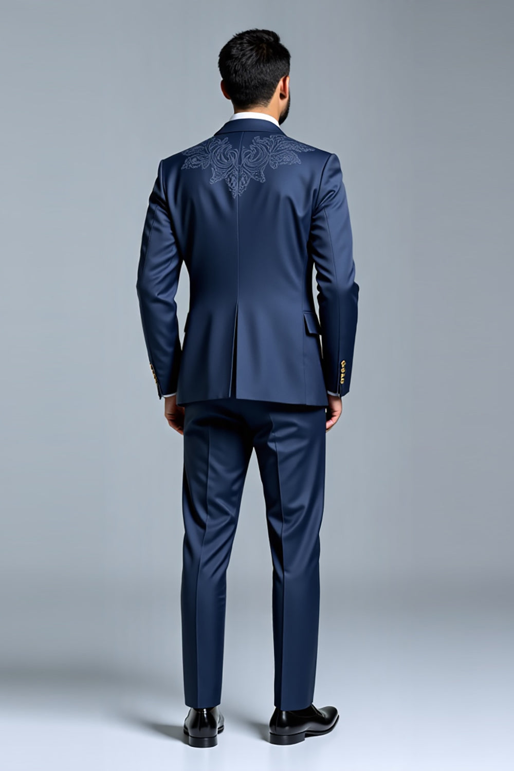 Dark Blue Single Breasted Notched Lapel 3 Piece Men's Prom Suits