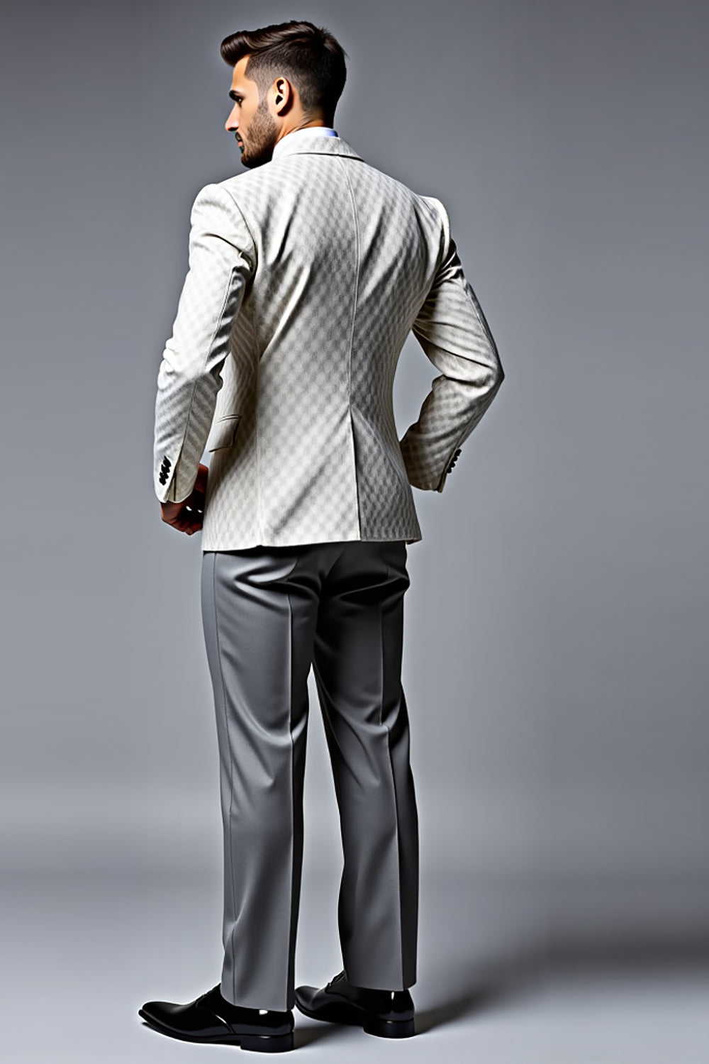 Men's Lvory Single Breasted Notched Lapel 3 Piece Prom Suits
