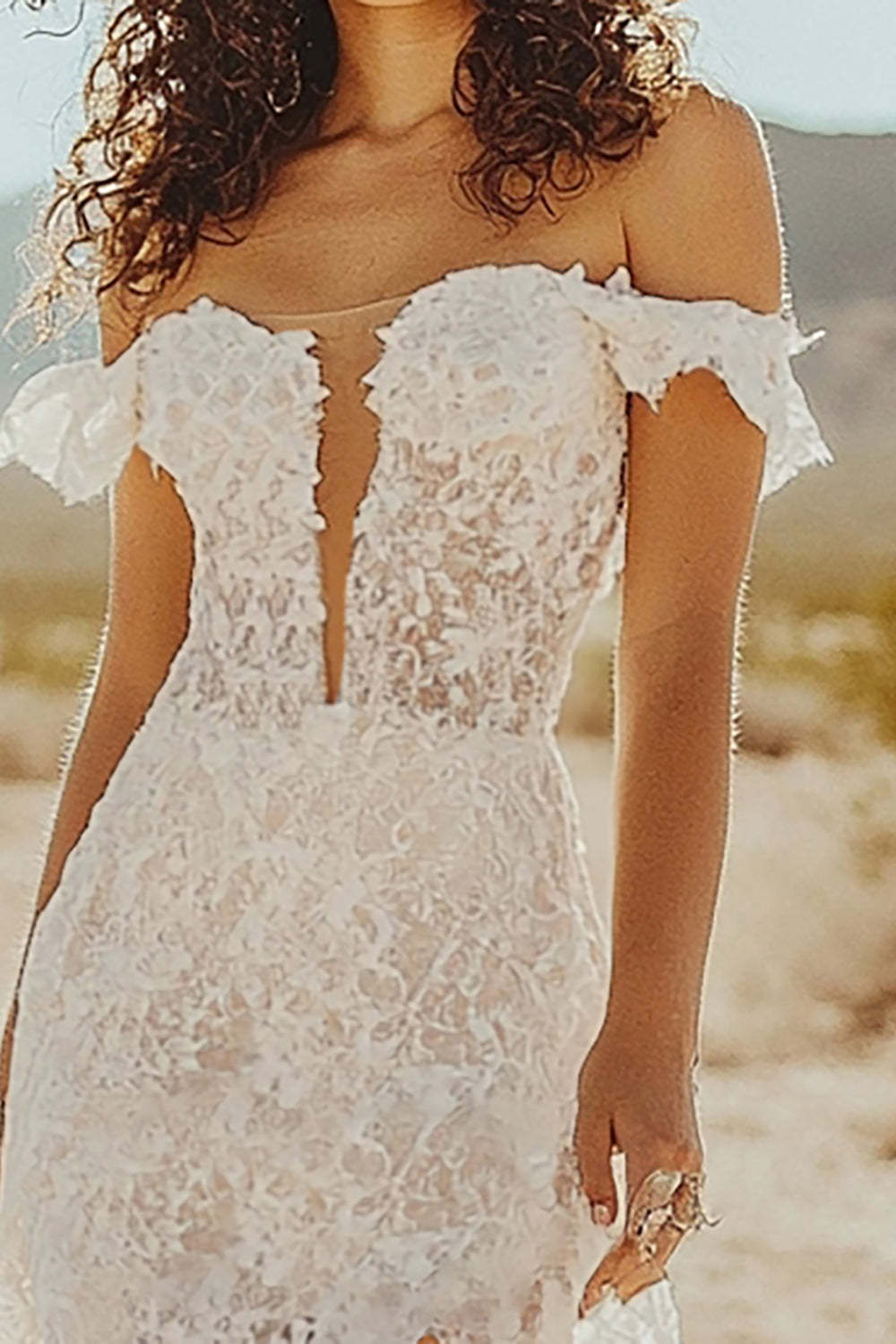 Off the Shoulder White Lace Bodycon High Low Boho Dress