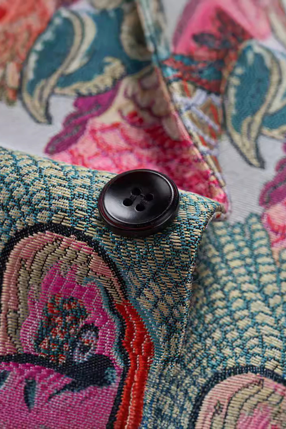 Men's Colourful Embroidered One Button Notched Lapel Prom Blazer Jacket