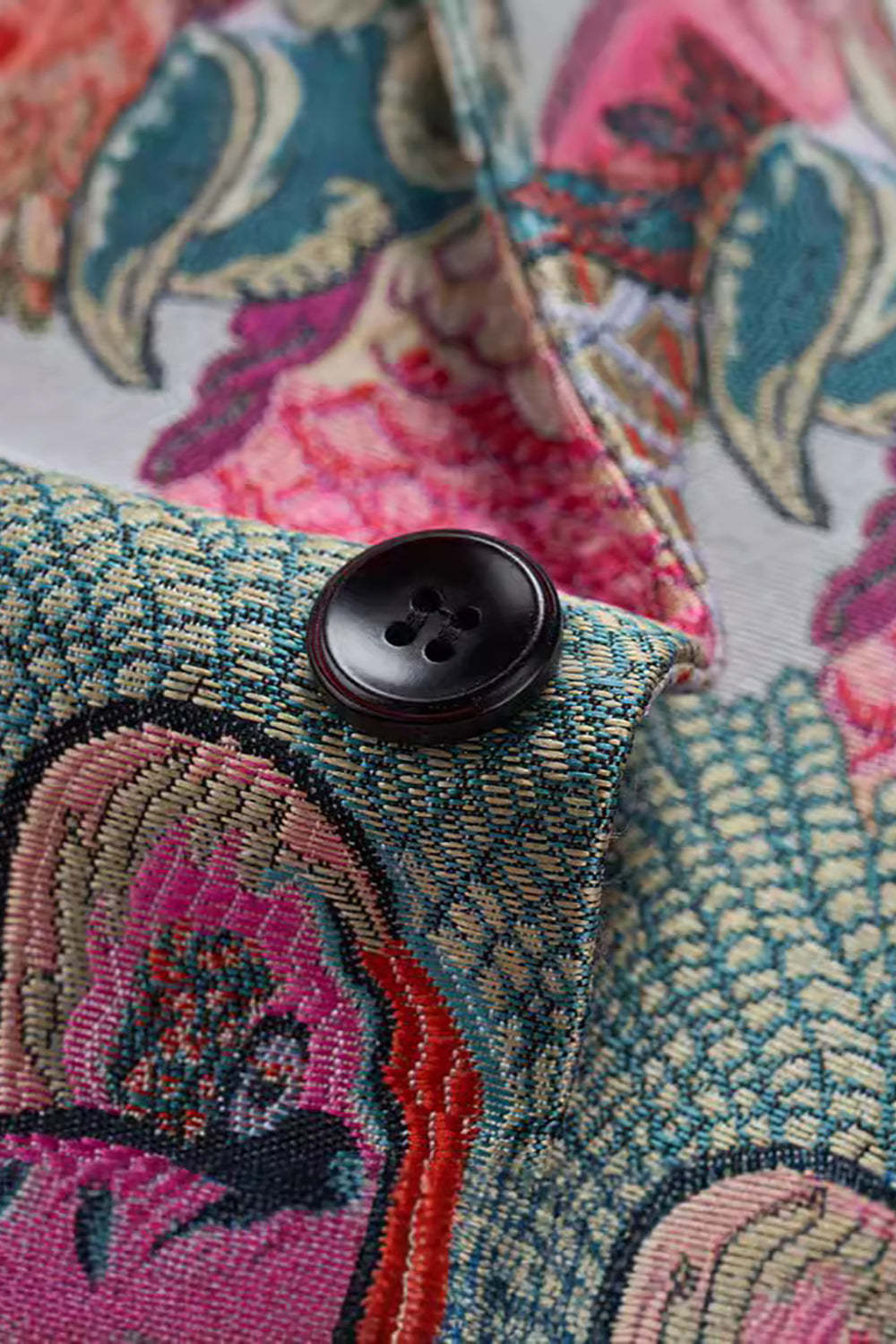 Men's Colourful Embroidered One Button Notched Lapel Prom Blazer Jacket