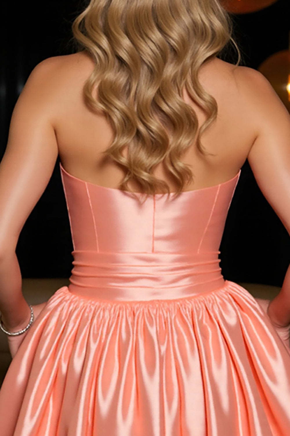 Orange Satin A Line Sweetheart Mini Corset Homecoming Dress
