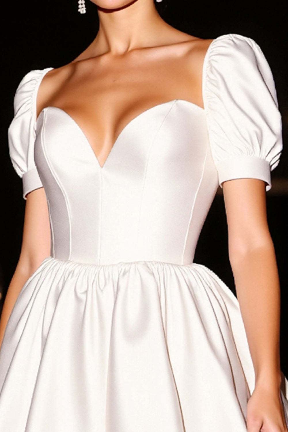 White Sweetheart Corset A Line Satin Short Homecoming Dress