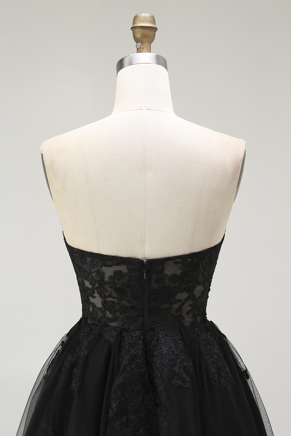 Black Corset Lace Sweetheart Short A Line Homecoming Dress