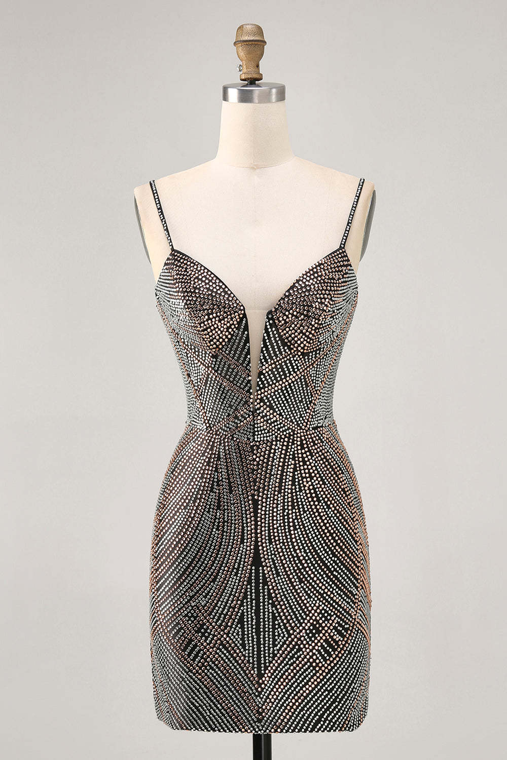 Sparkly Royal Blue Spaghetti Straps Backless Short Tight Homecoming Dress with Beading