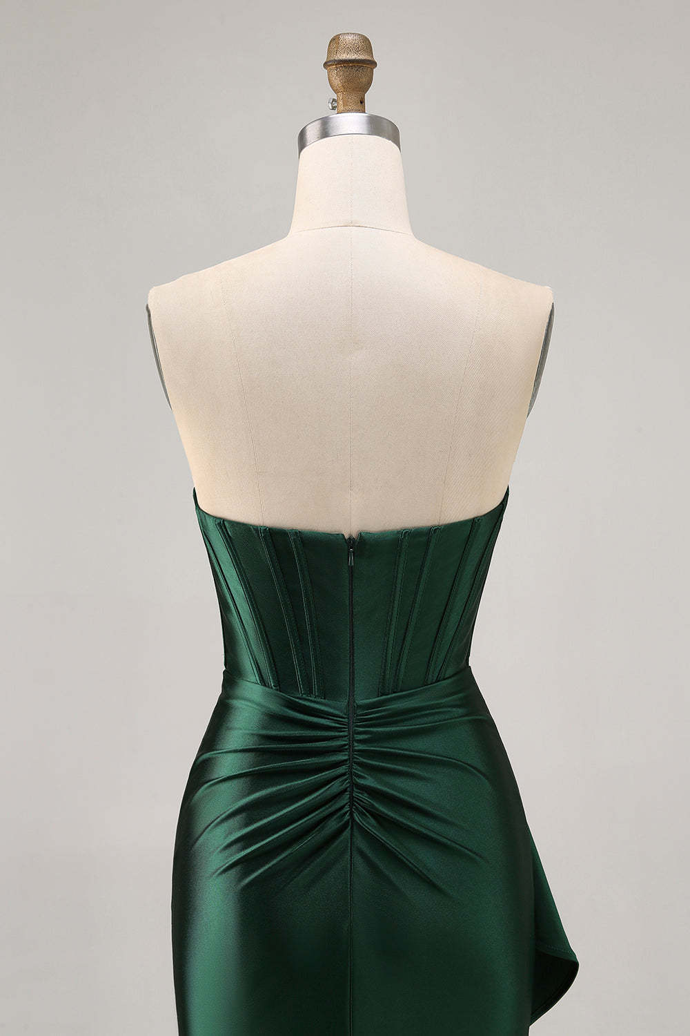 Sparkly Dark Green Tight Beaded Short Corset Homecoming Dress with Drape