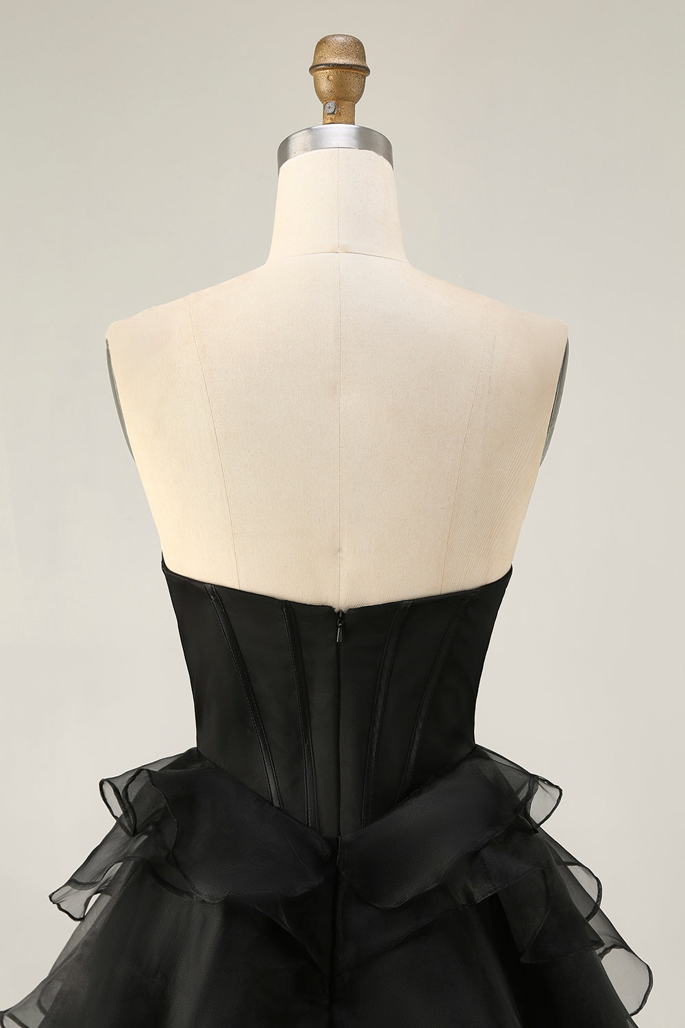 Sparkly Black Sweetheart Corset Tiered Short Homecoming Dress with Beading