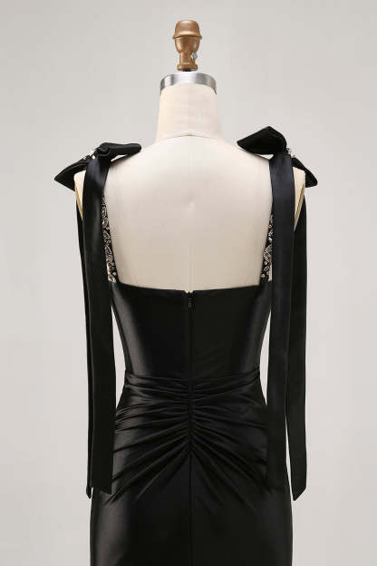 Sparkly Black Satin Rhinestones Tight Short Homecoming Dress