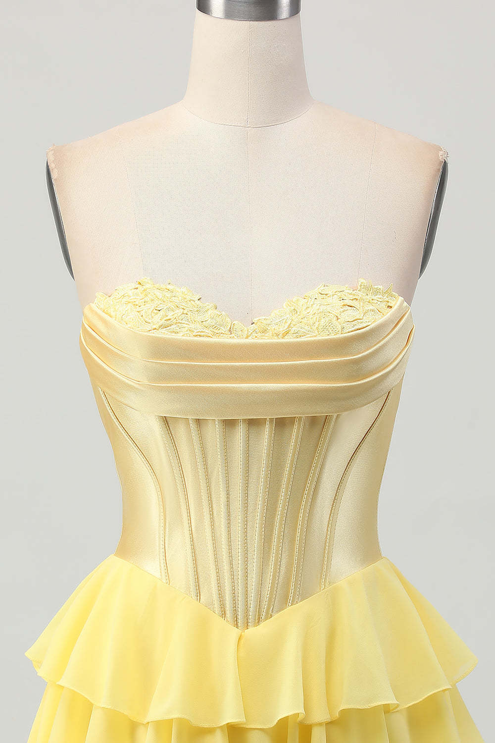 Blue Corset Tiered Sweetheart Short Homecoming Dress with Appliques