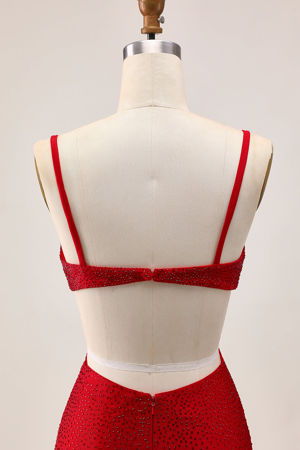 Red Tight Cut Out Short Sparkly Homecoming Dress with Beading