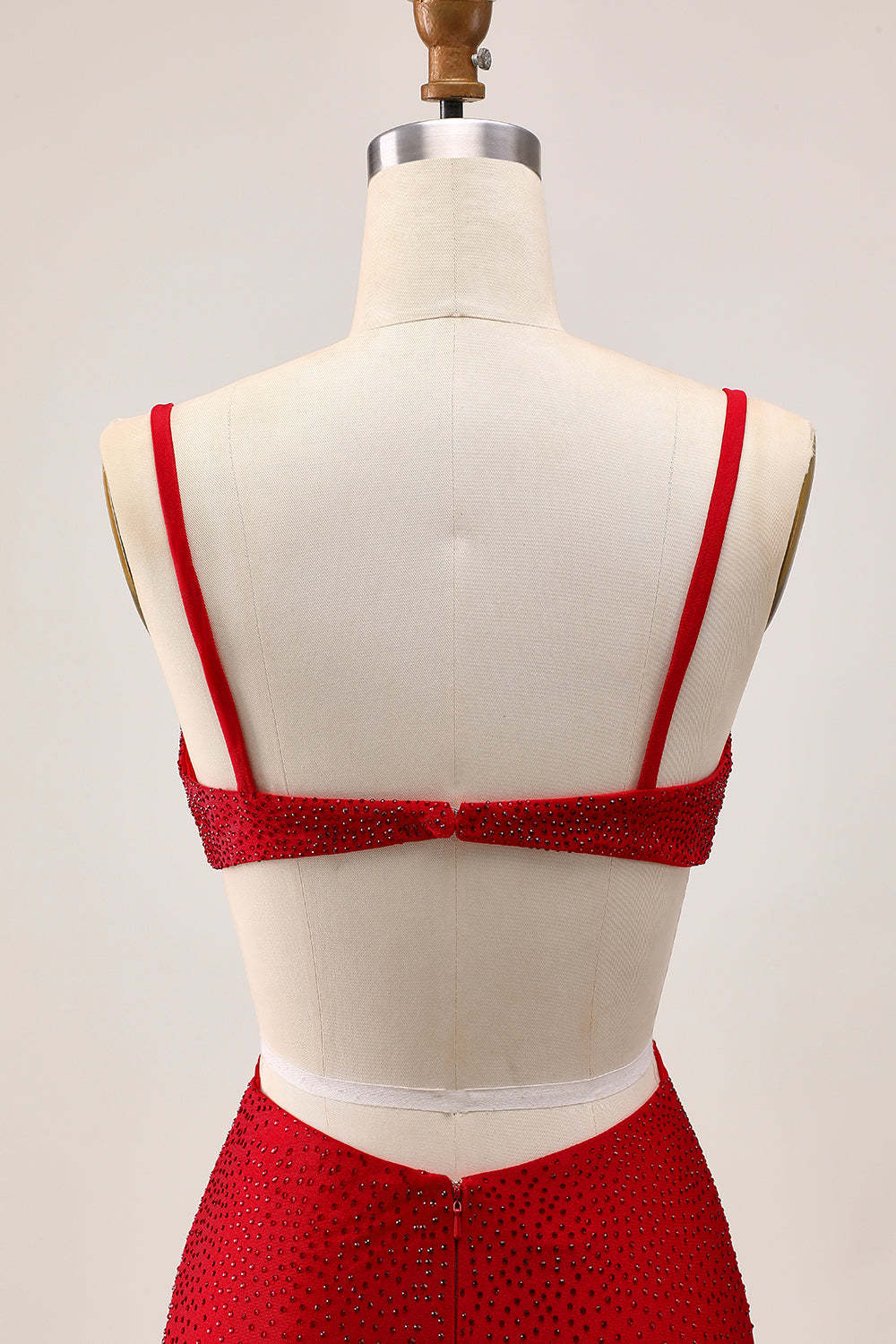 Red Tight Cut Out Short Sparkly Homecoming Dress with Beading