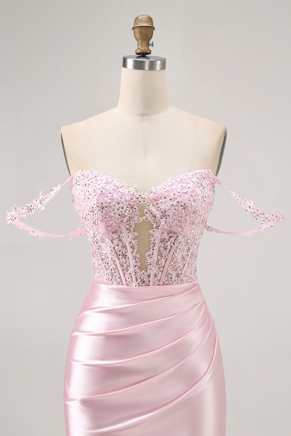 Pink Tight Corset Short Off the Shoulder Homecoming Dress with Lace