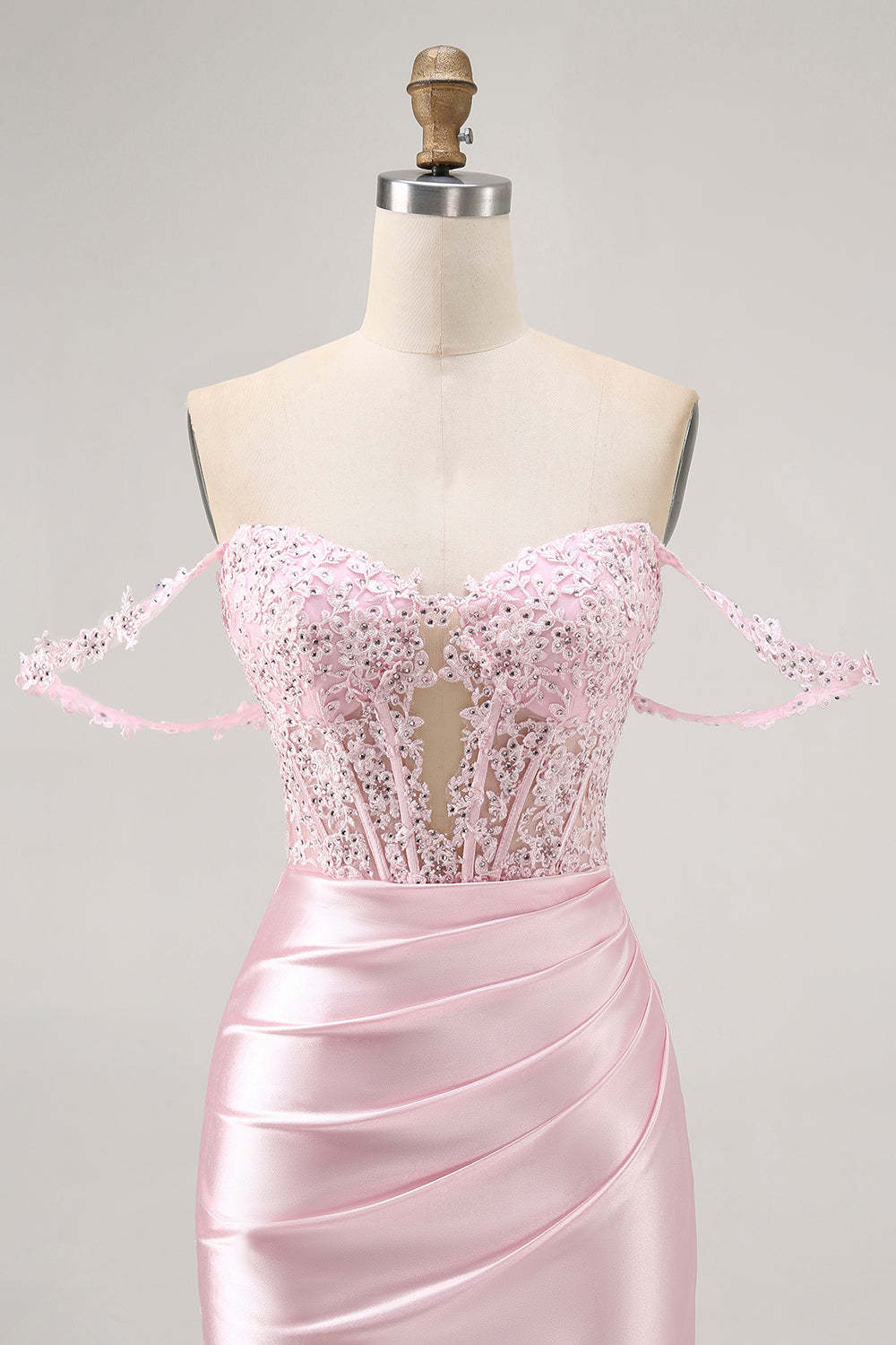 Pink Tight Corset Short Off the Shoulder Homecoming Dress with Lace