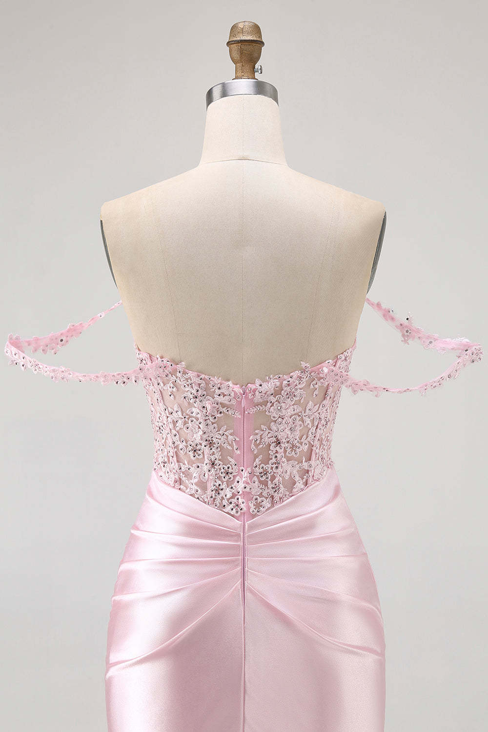 Pink Tight Corset Short Off the Shoulder Homecoming Dress with Lace