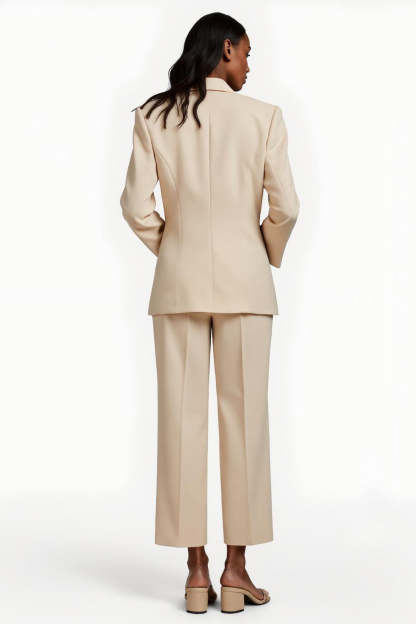 Apricot 2 Piece Notched Lapel Single Breasted Long Sleeves Business Suits