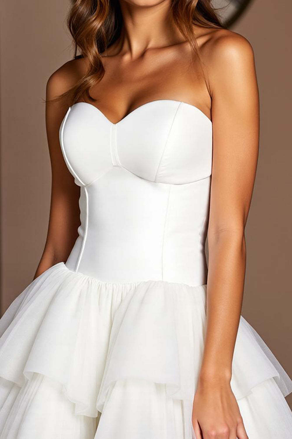 Sweetheart Tiered Corset Short White Homecoming Dress with Ruffles