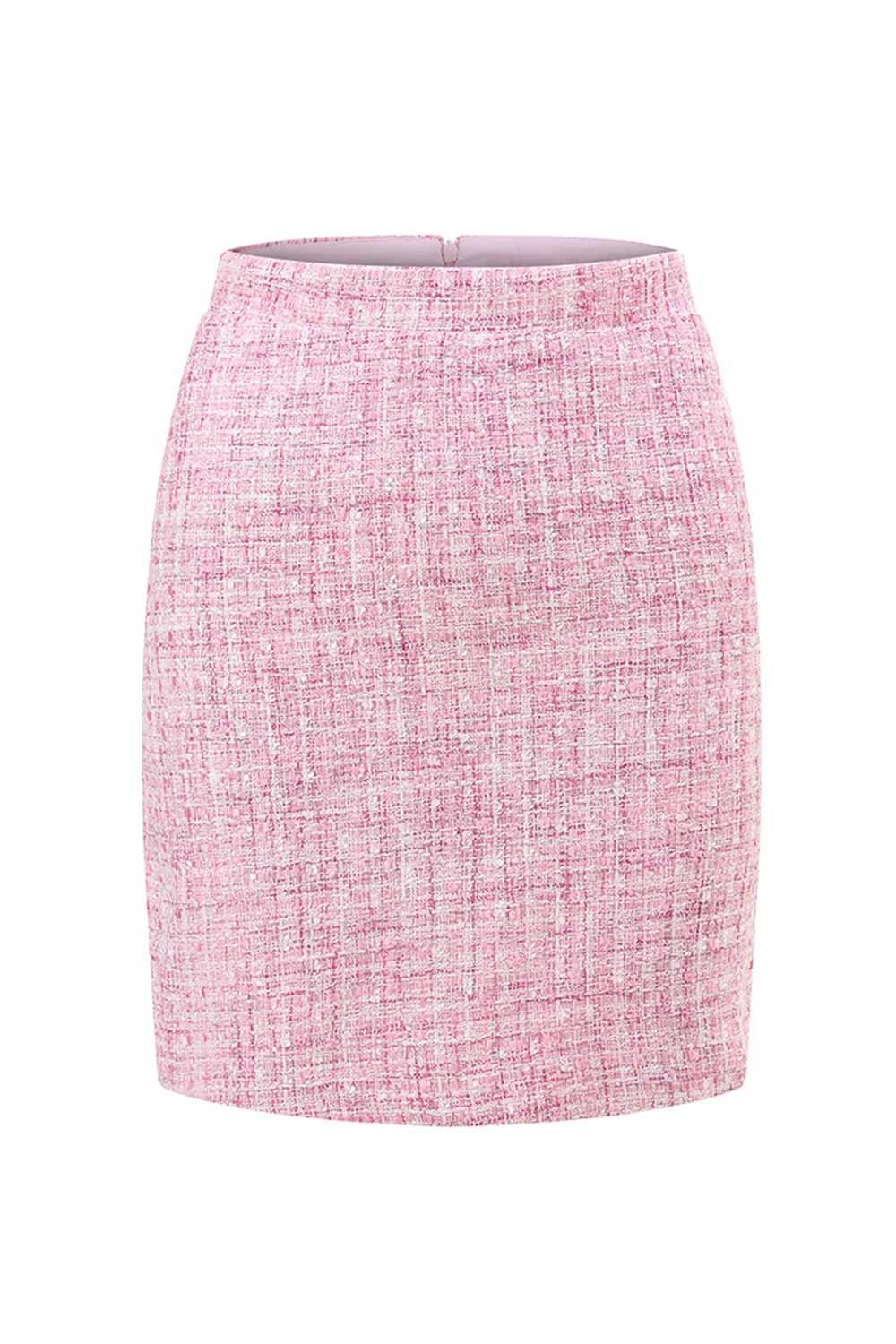 Pink Off the Shoulder 2 Piece Tweed Pencil Homecoming Outfits