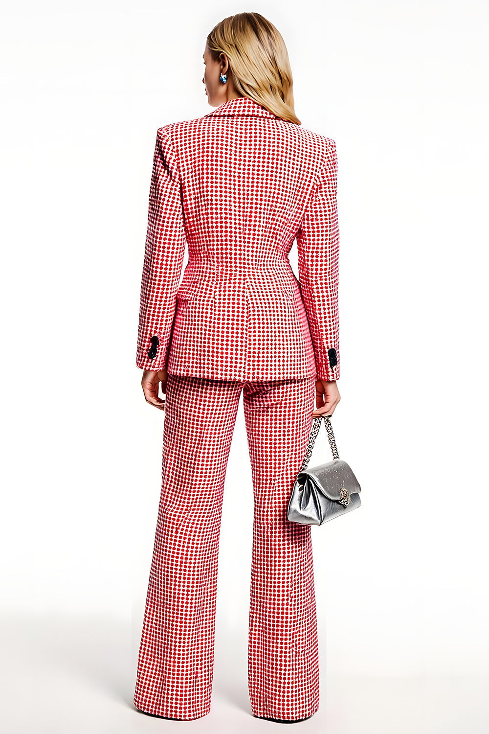 Red 2 Piece Long Sleeves One Button Business Suits